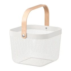 RISATORP basket, ABS material, white, 25x26x18 cm