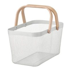 RISATORP basket, ABS material, white, 27x42x23 cm