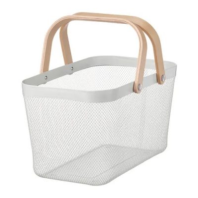 RISATORP basket, ABS material, white, 27x42x23 cm