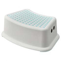 FÖRSIKTIG children's stool, white/turquoise