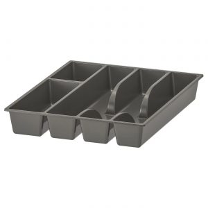 SMÄCKER cutlery tray, grey, 31x26 cm